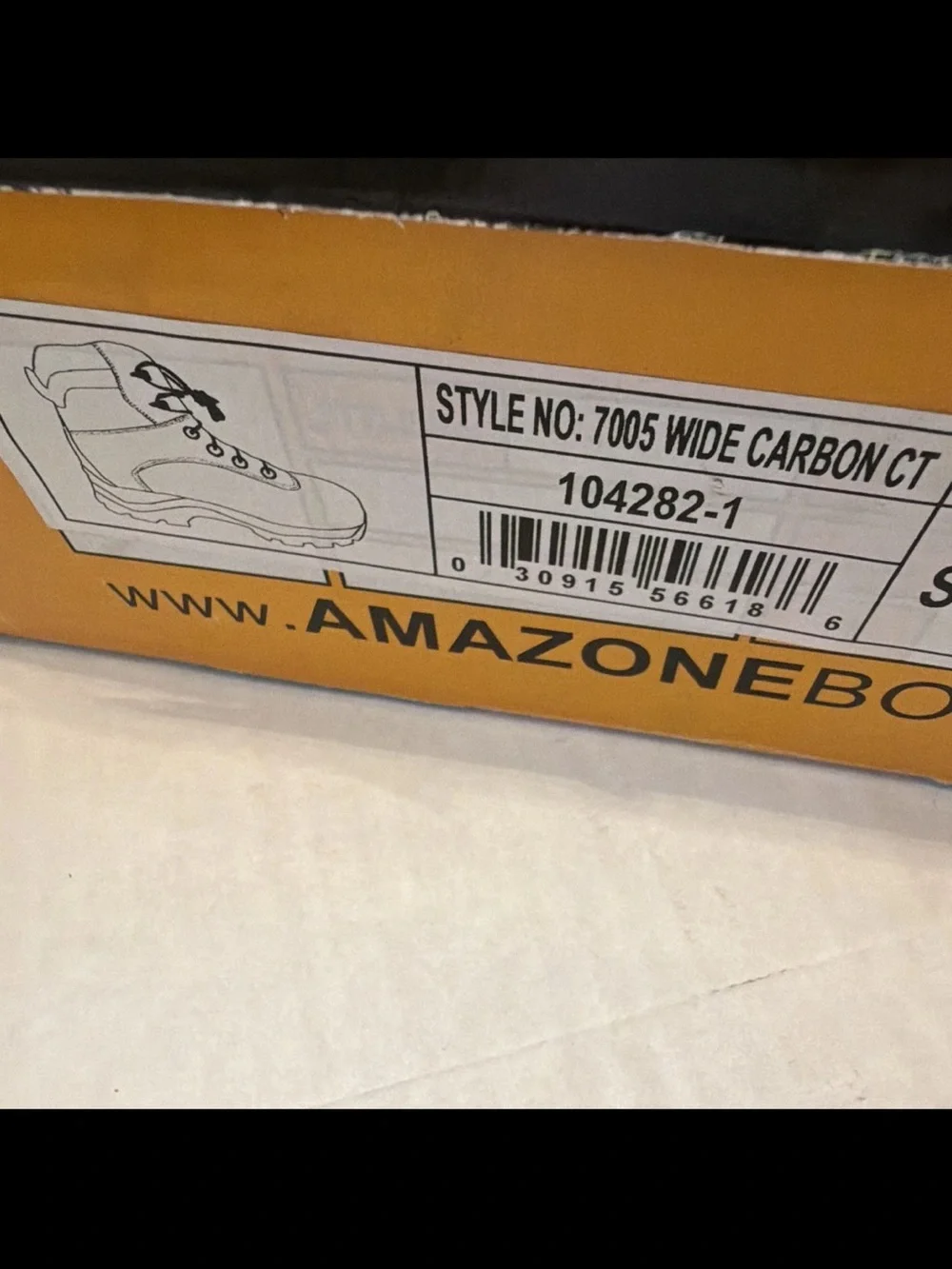 Amazone Men’s US 8.5 Black Leather Work Boot Wide Lace-Up Slip Resistant